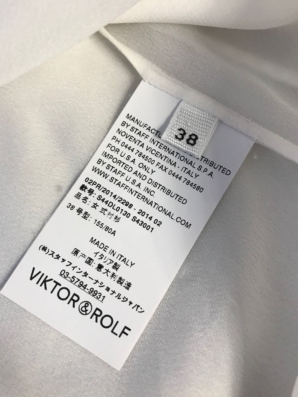 Chemise Viktor & Rolf blanche T.34