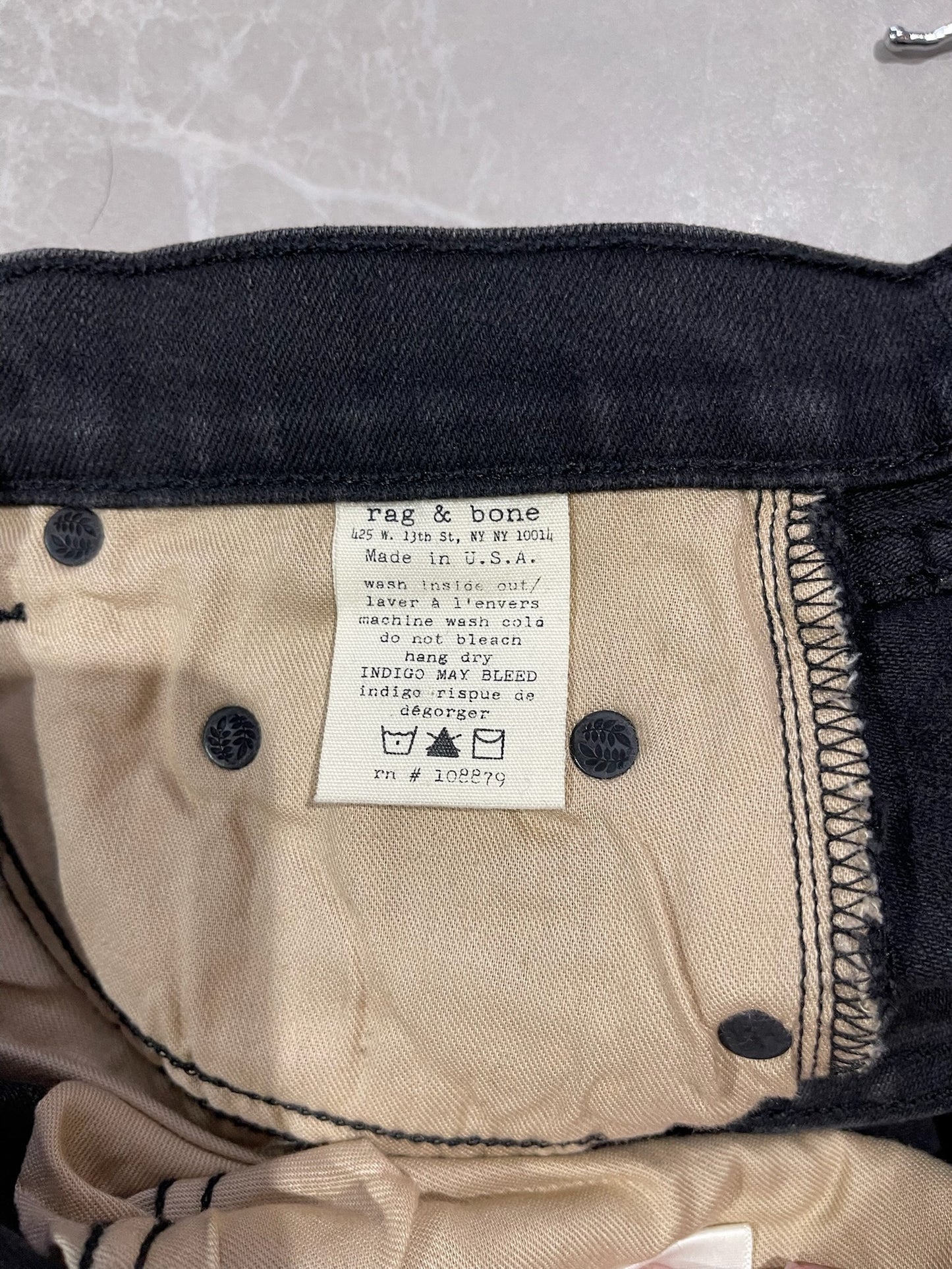 Jeans Rag & Bone noir T.26