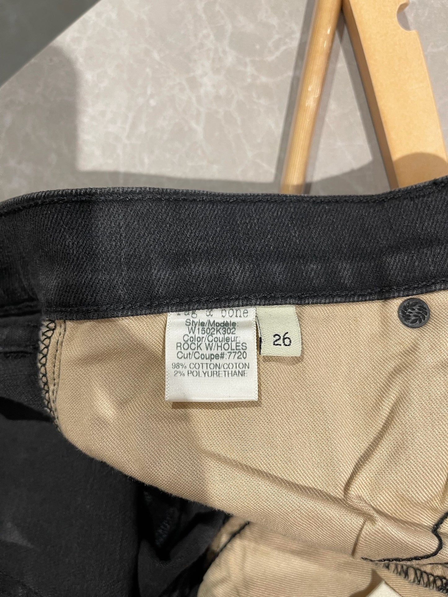 Jeans Rag & Bone noir T.26