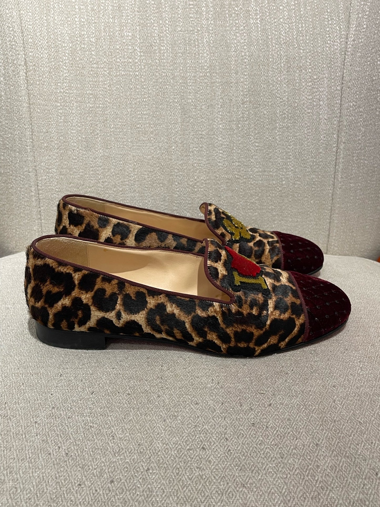 Mocassins Christian Louboutin leopard T.39,5