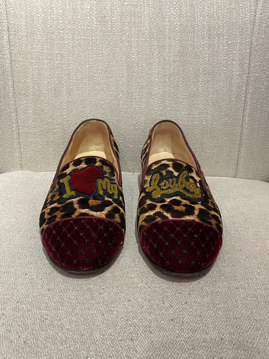 Mocassins Christian Louboutin leopard T.39,5