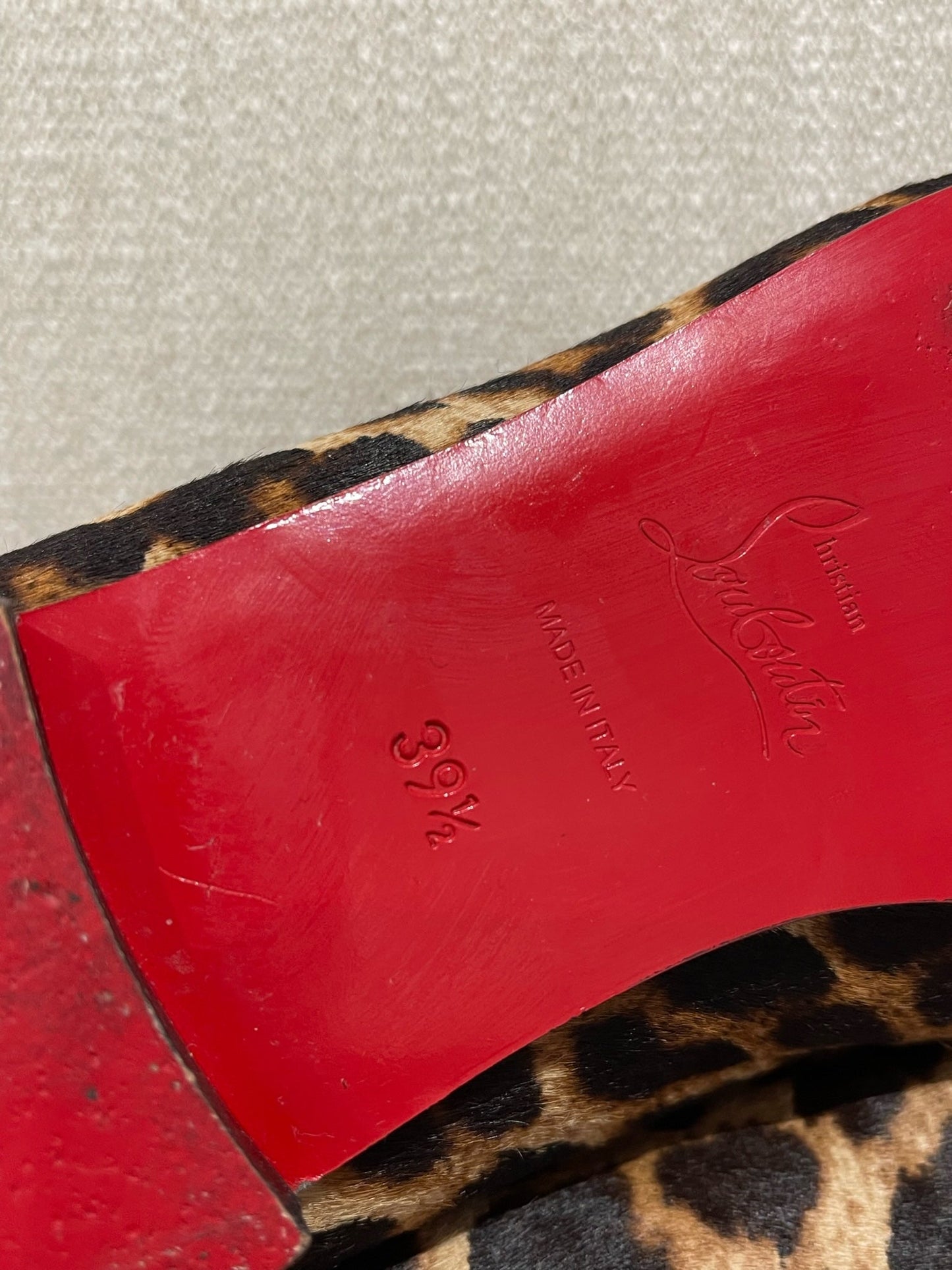 Mocassins Christian Louboutin leopard T.39,5