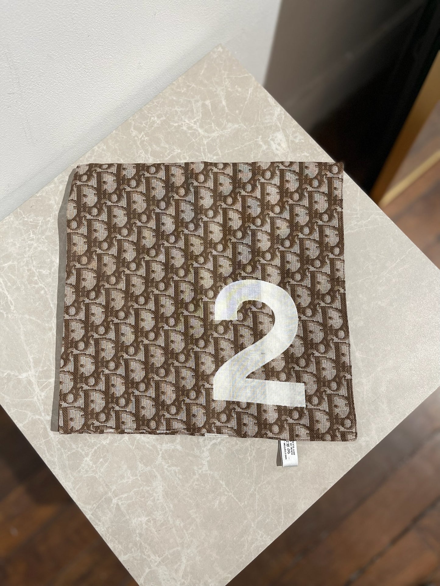 Foulard Dior oblique marron