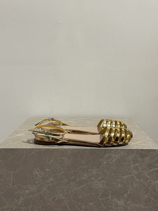 Sandales Miu Miu dorées T.37,5