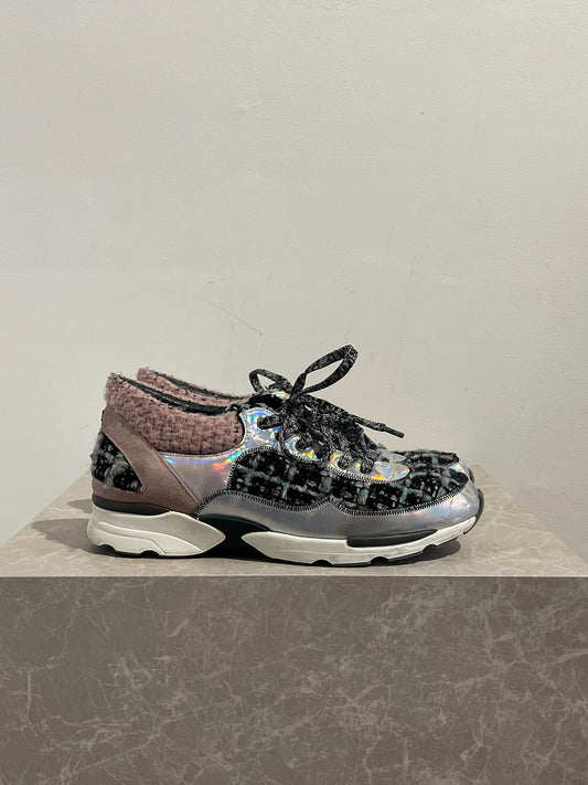Baskets Chanel tweed rose T.40,5