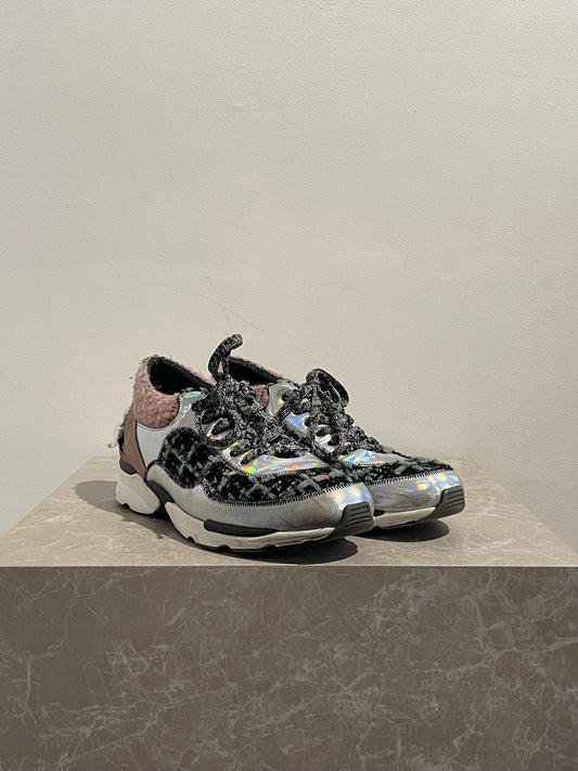 Baskets Chanel tweed rose T.40,5