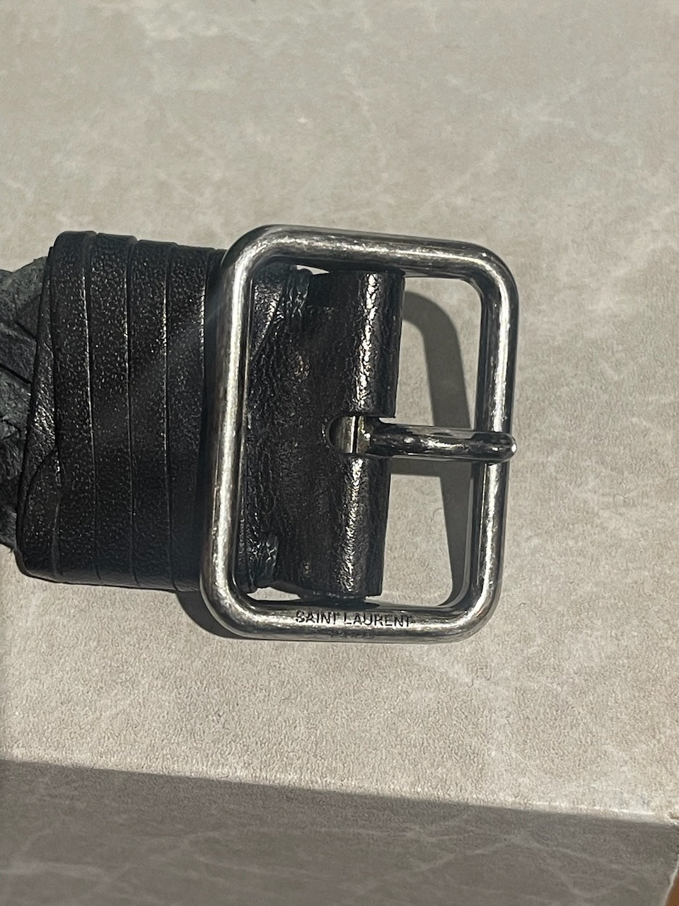 Ceinture Saint Laurent tressée T.85