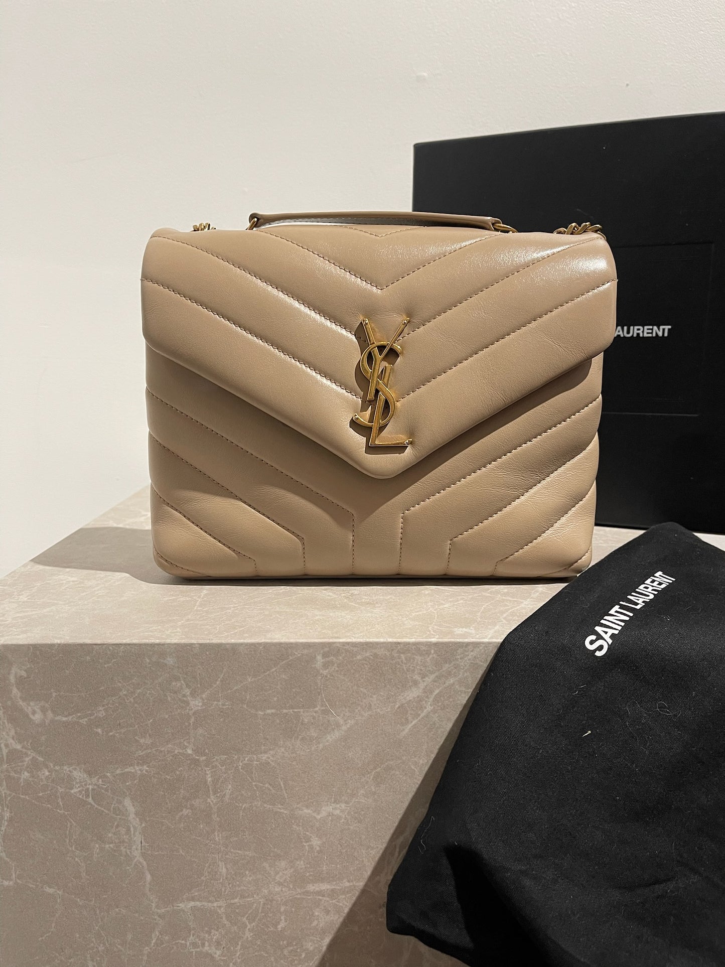 Sac Saint Laurent Loulou beige