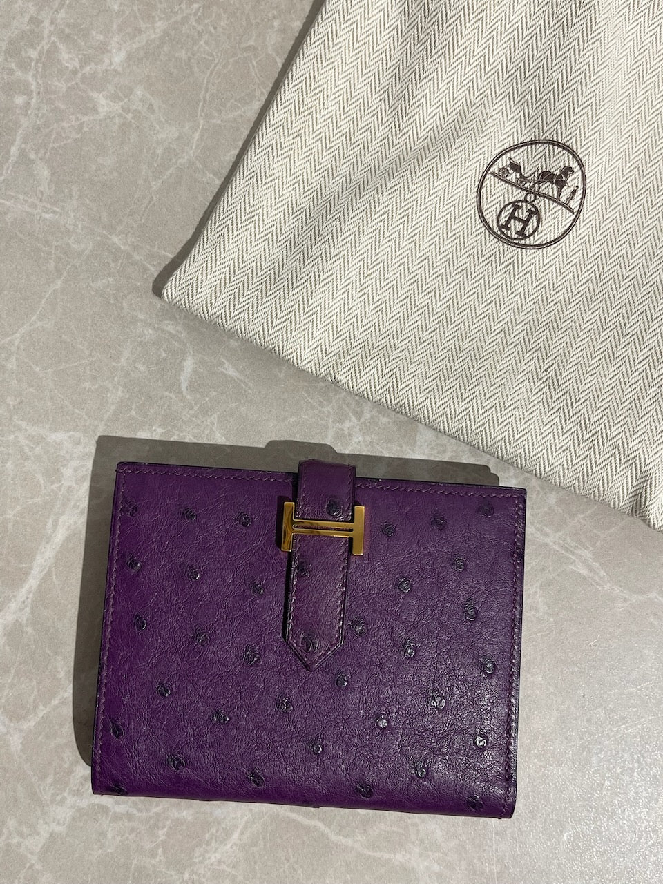 Portefeuille Hermès Béarn violet