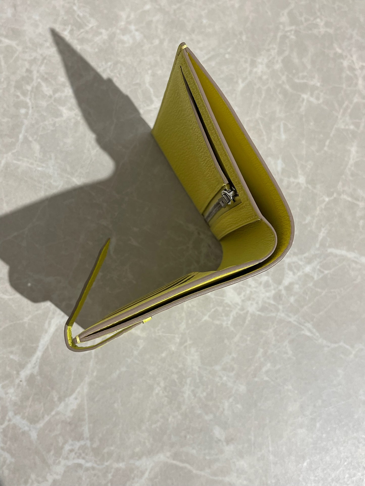 Portefeuille Hermès Béarn jaune