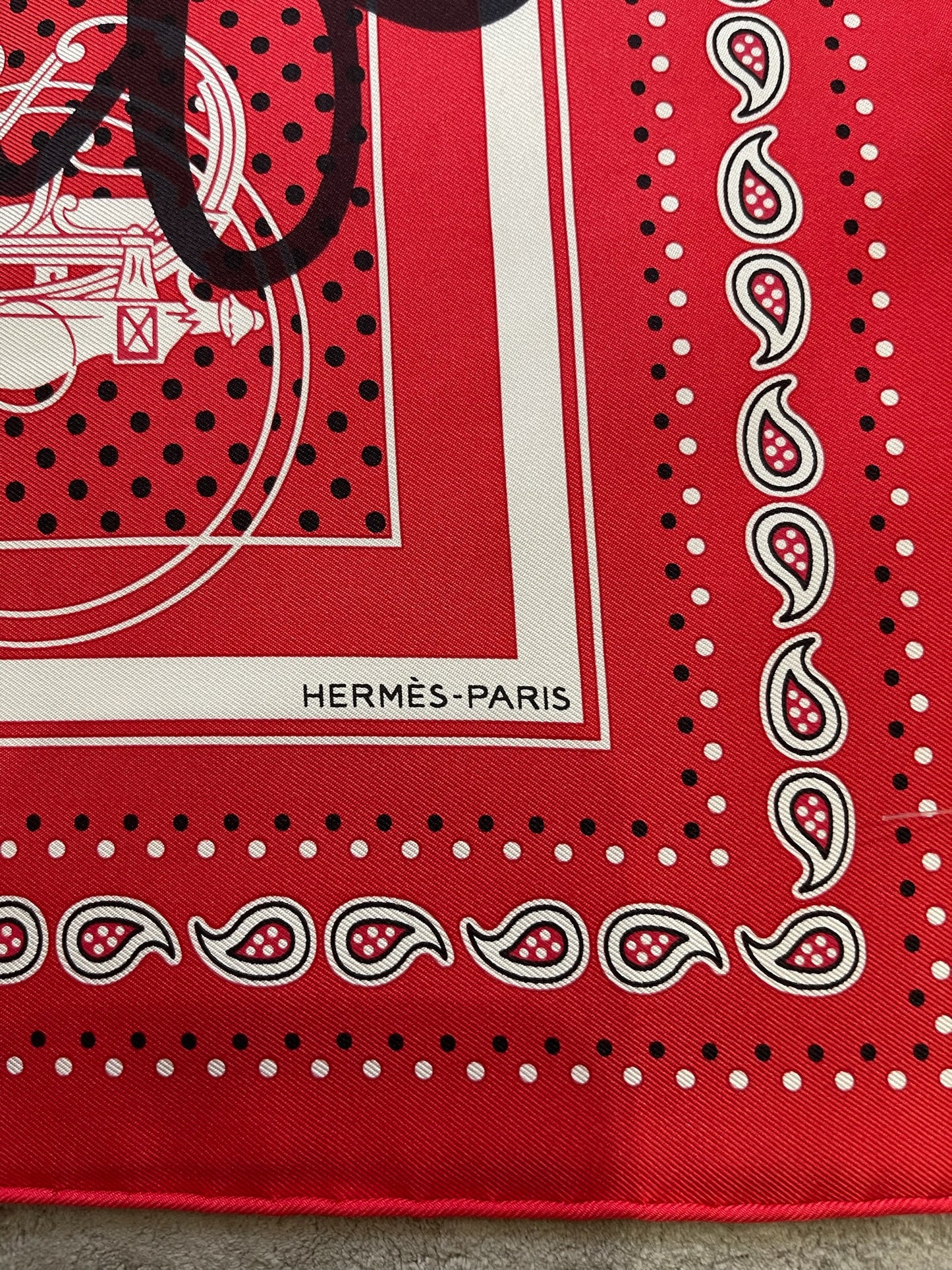 Foulard Hermes Bandana rouge