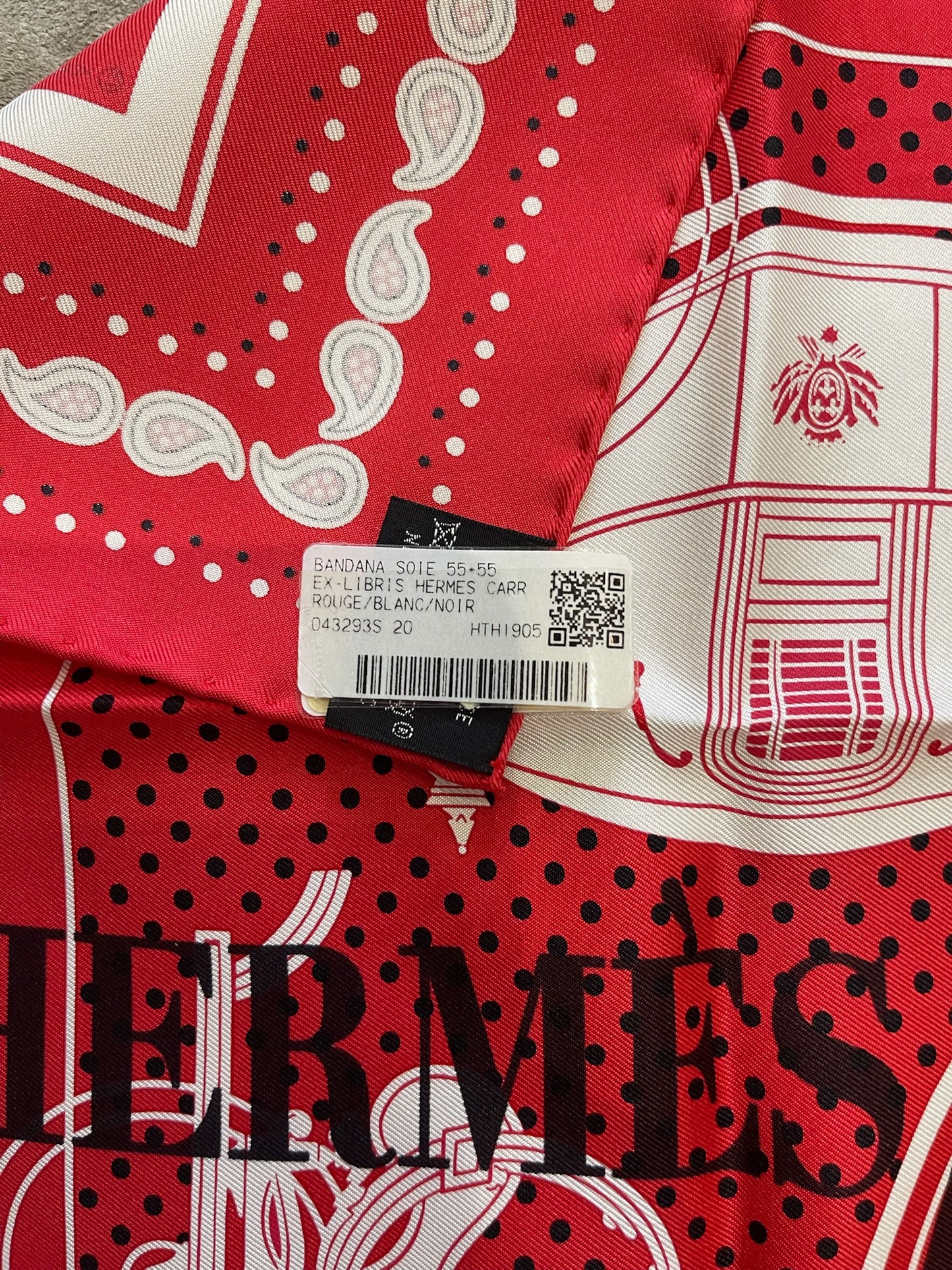 Foulard Hermes Bandana rouge