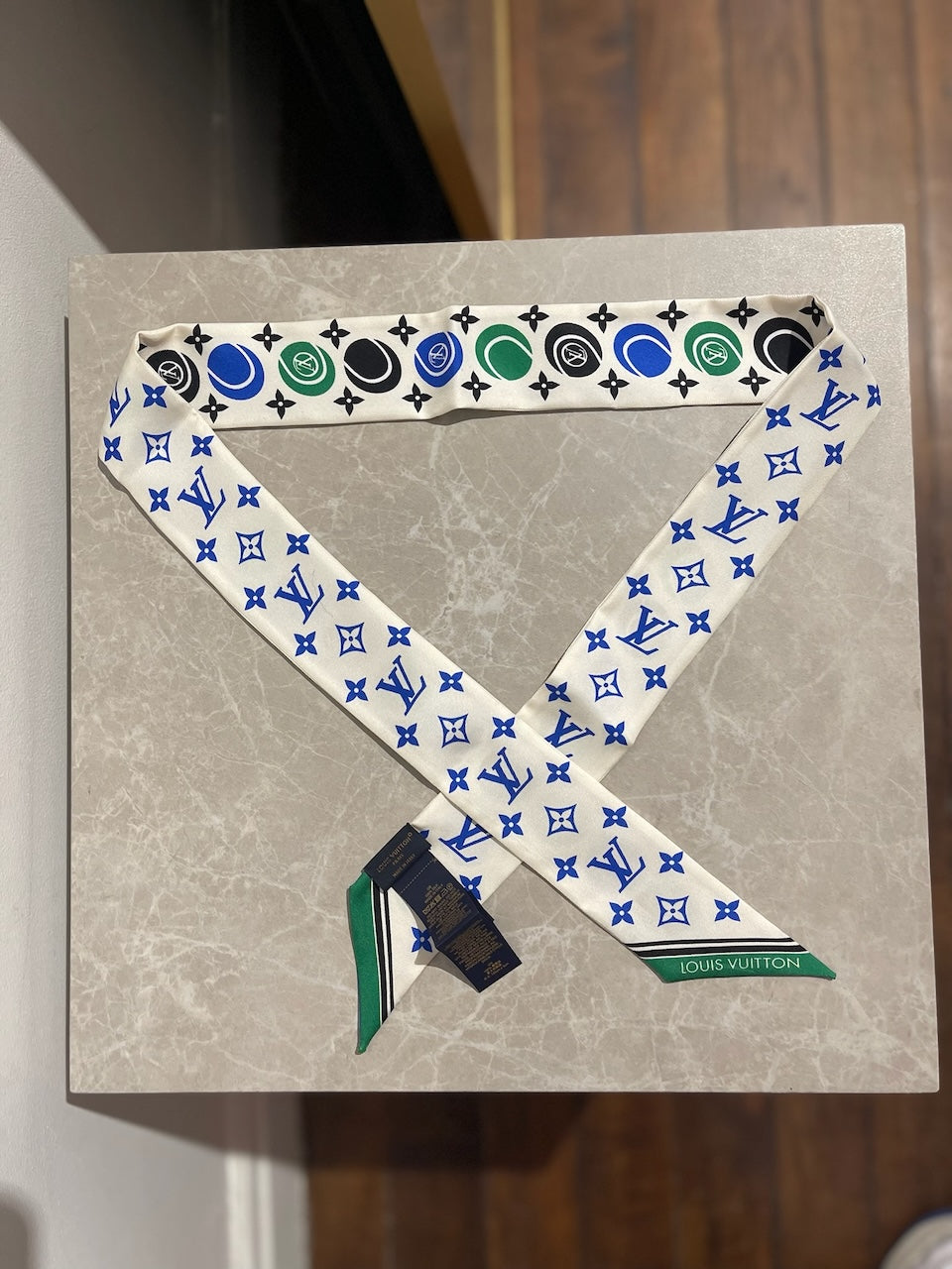 Bandeau Louis Vuitton bleu et vert