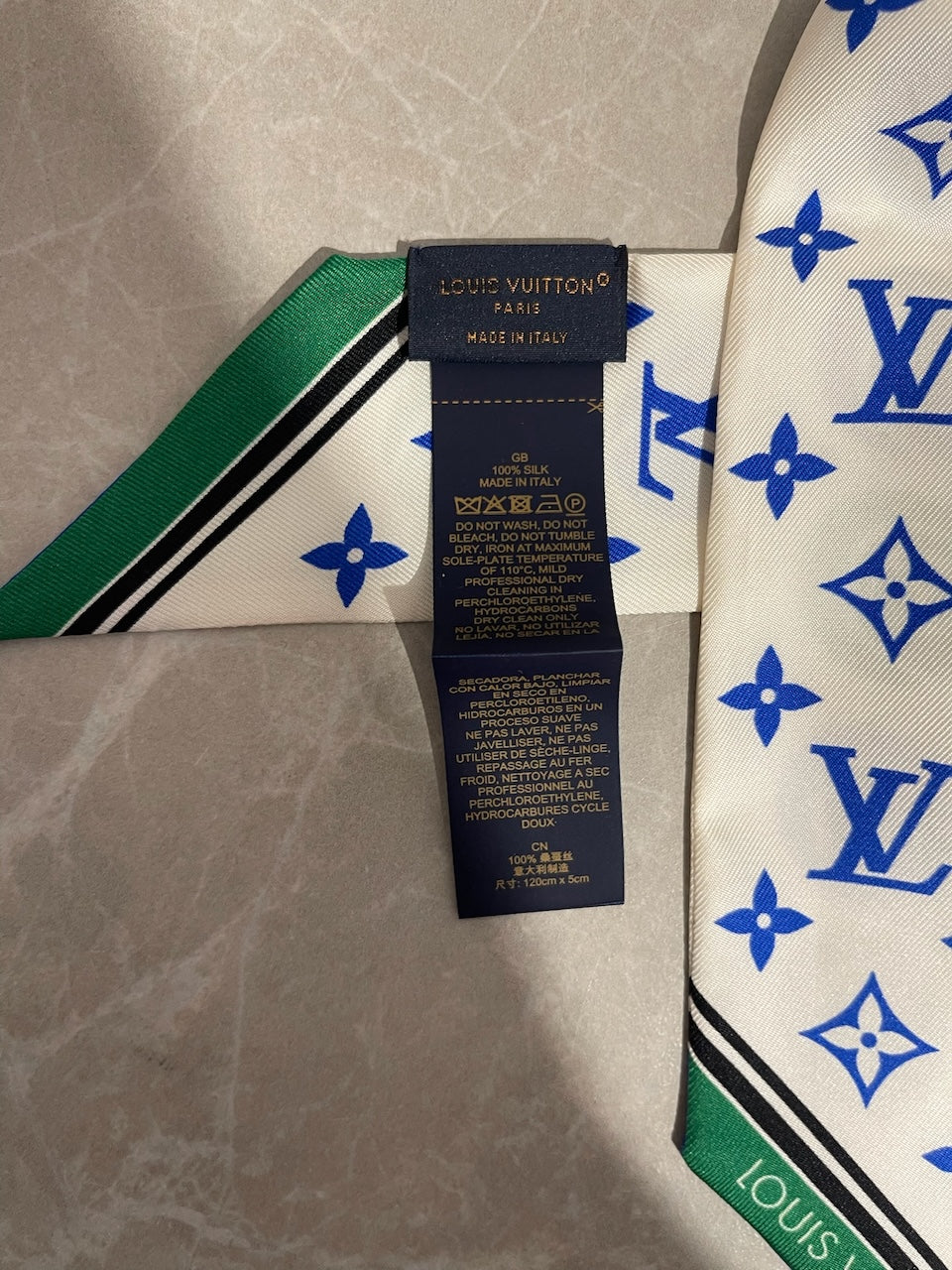 Bandeau Louis Vuitton bleu et vert