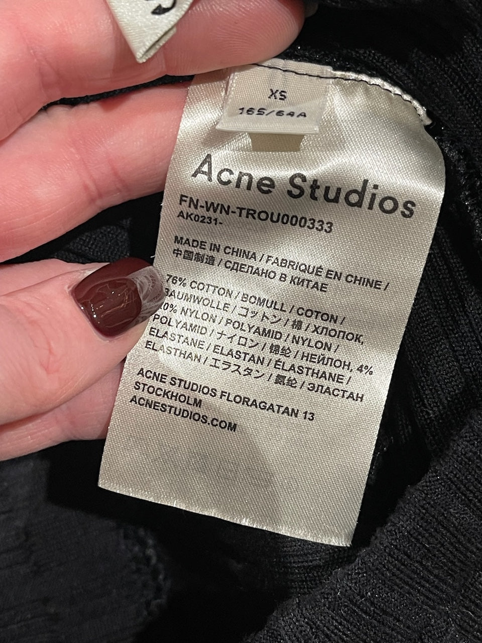 Pantalon Acne Studios noir T.XS