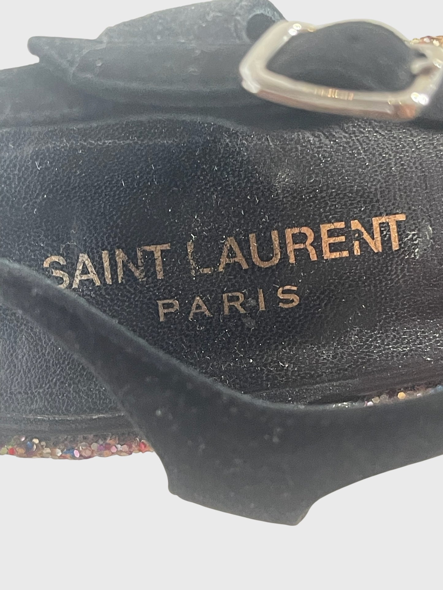Sandales Saint Laurent noires T.37,5