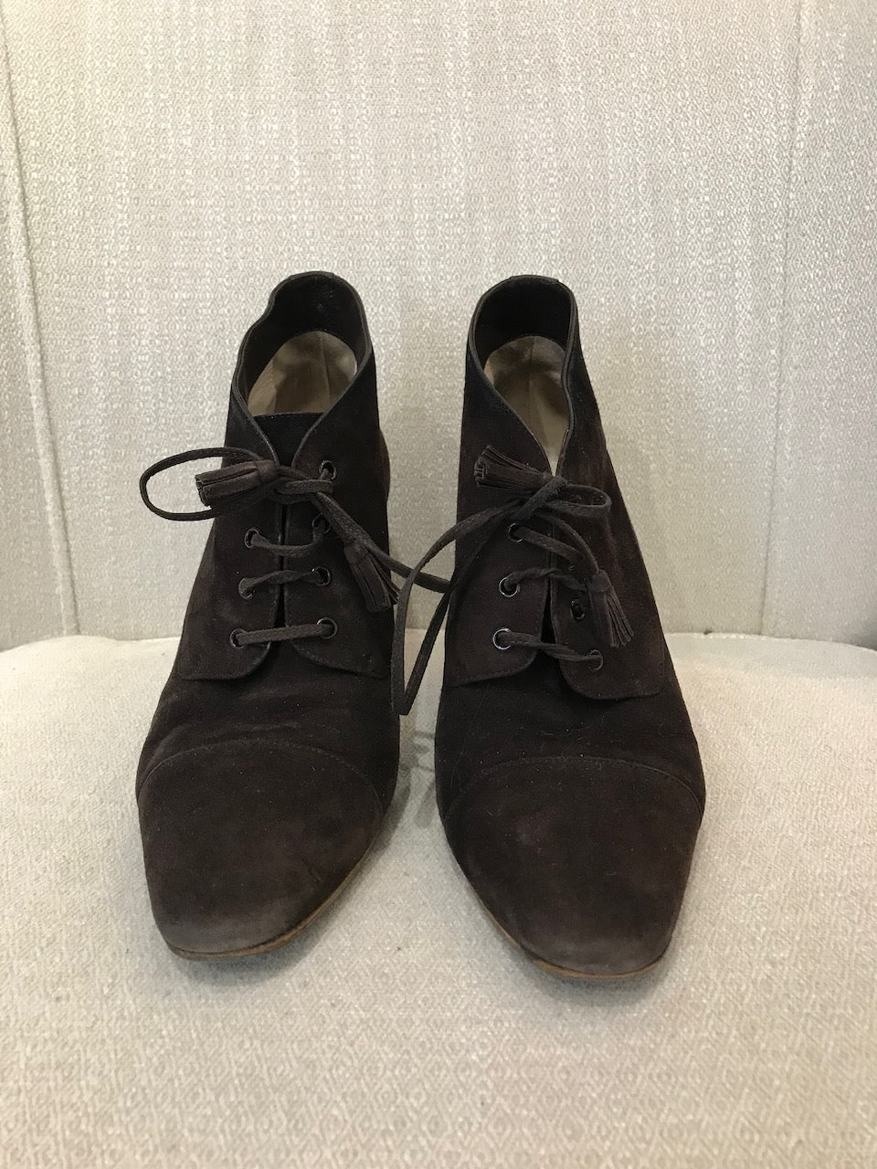Boots Chanel marrons T.37,5