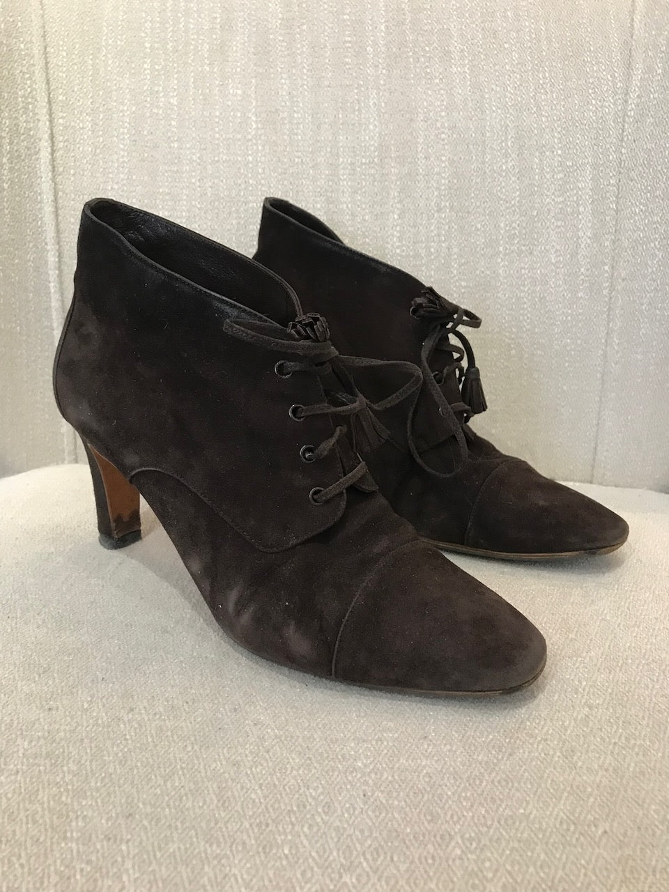 Boots Chanel marrons T.37,5