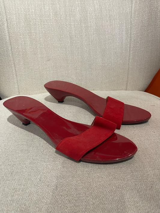 Mules Hermès rouge T.40