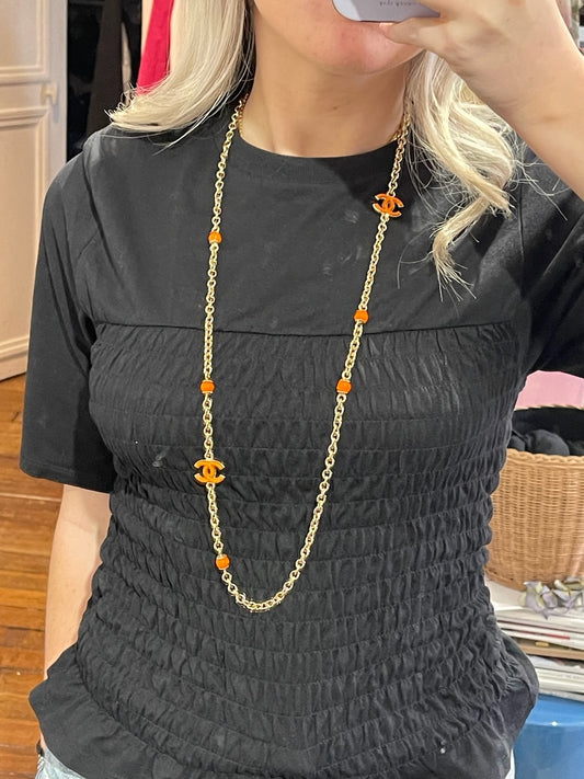 Sautoir Chanel orange