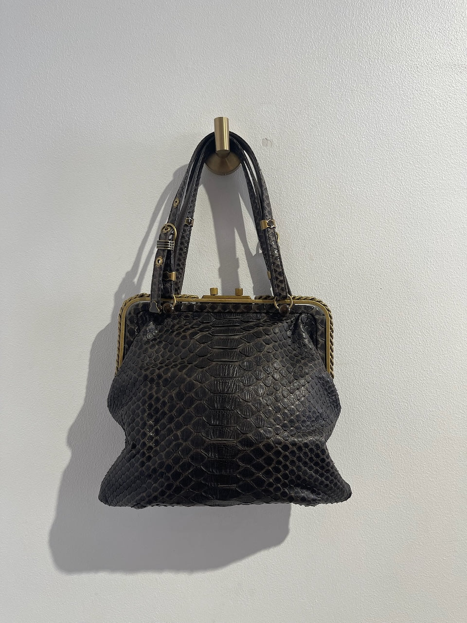 Sac Bottega Veneta python marron