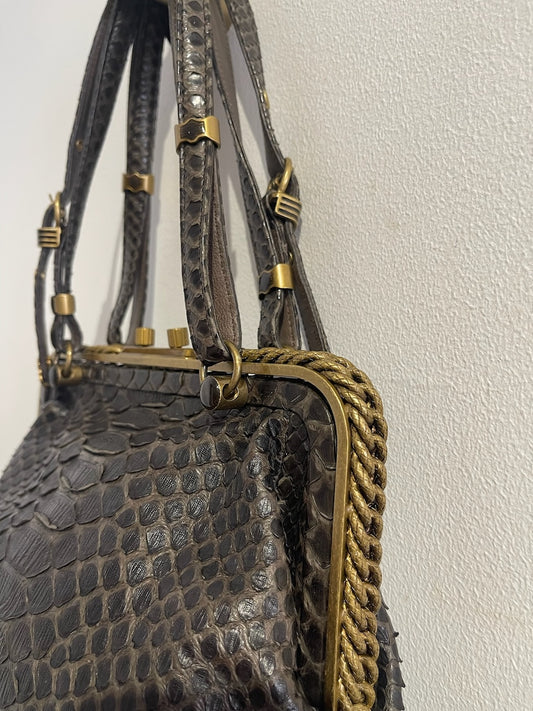 Sac Bottega Veneta python marron
