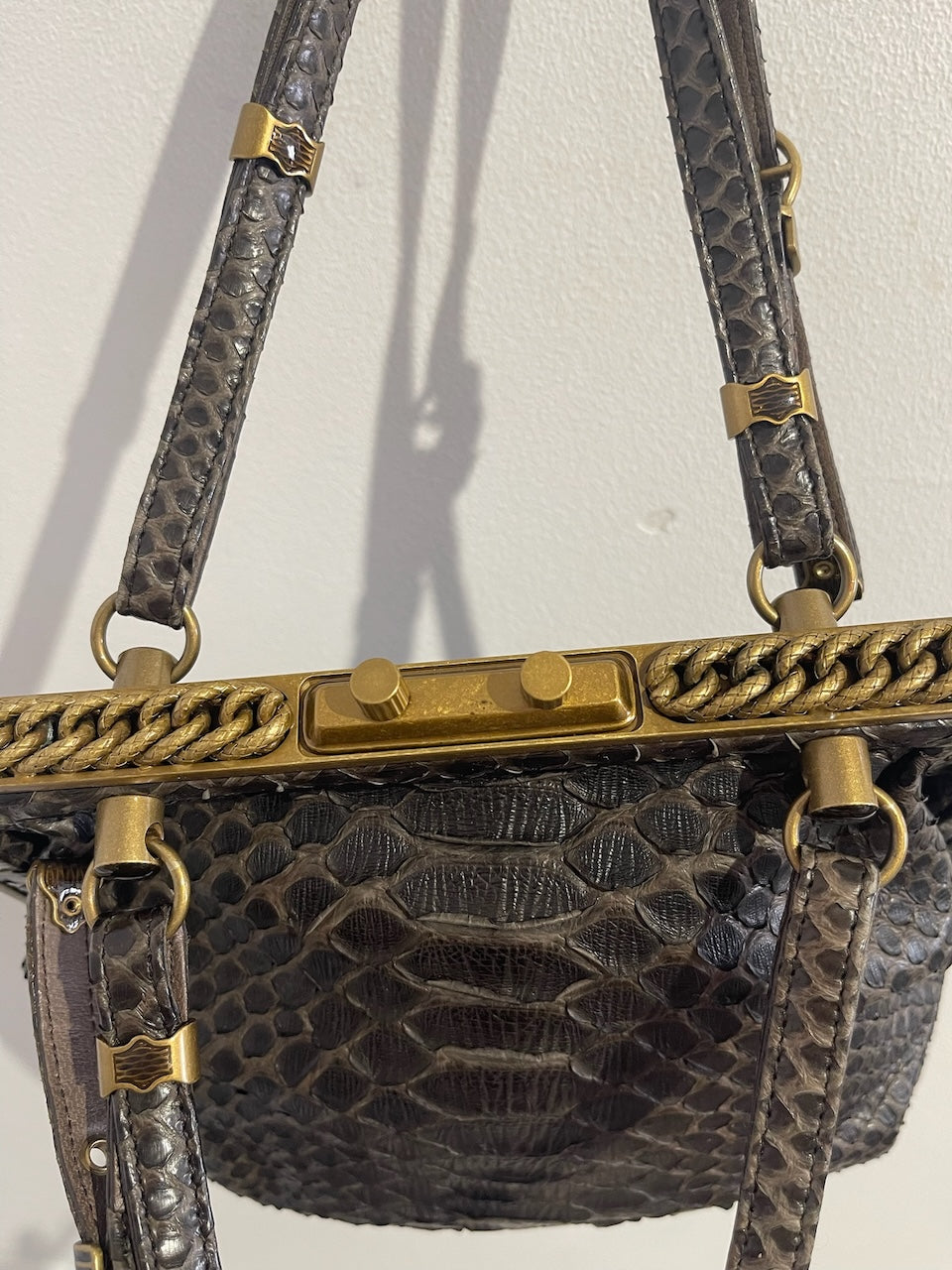 Sac Bottega Veneta python marron