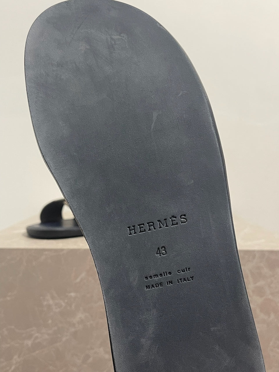 Mules Hermès Izmir étoupe T.43 NEUVES