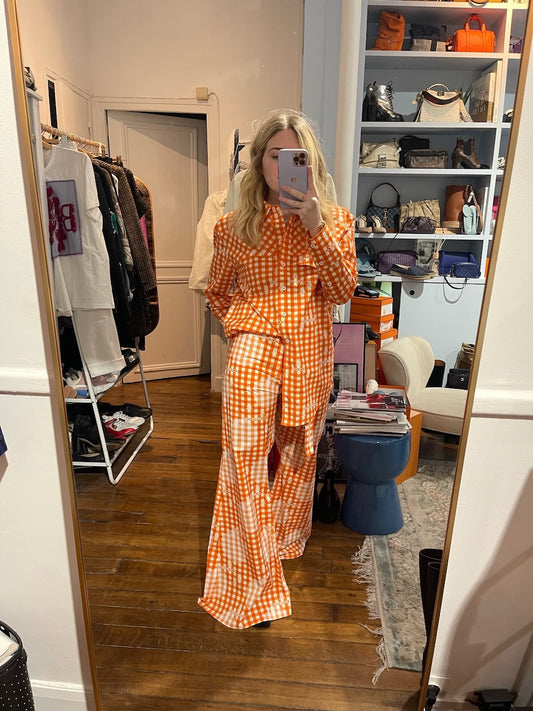 Chemise Courrèges orange T.38 Neuve