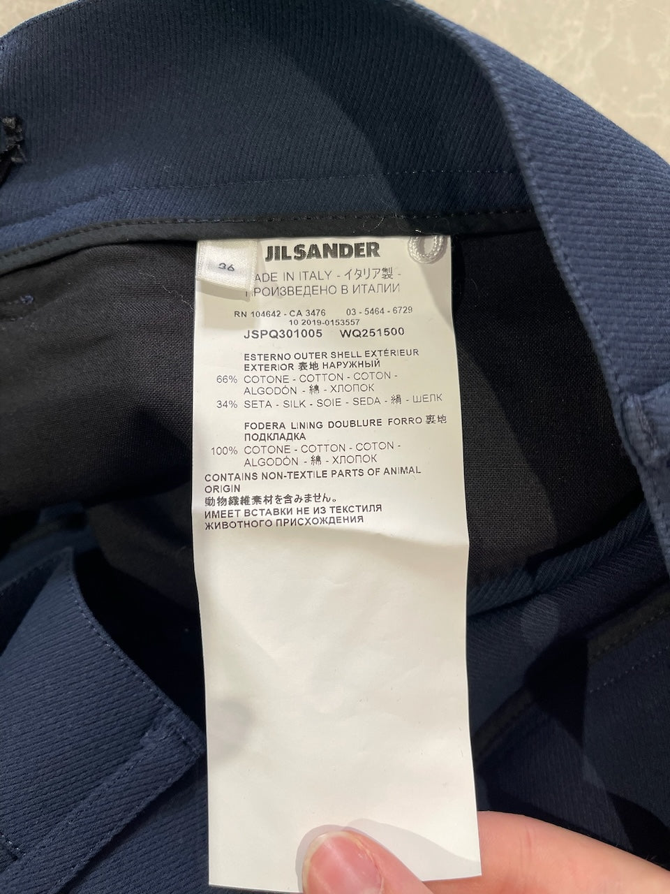 Pantalon Jil Sander bleu marine T.36