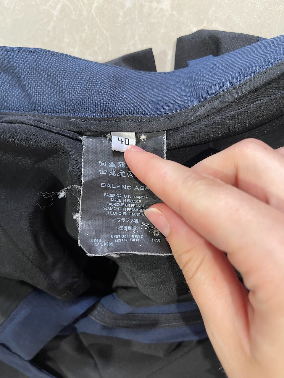 Pantalon Balenciaga noir et bleu T.40