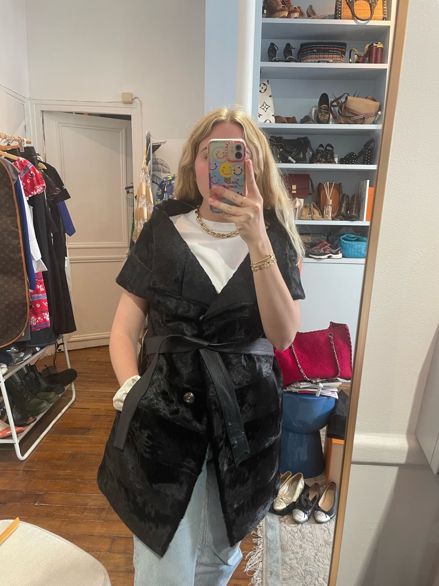 Gilet Giorgio Brato en fourrure noir T.36