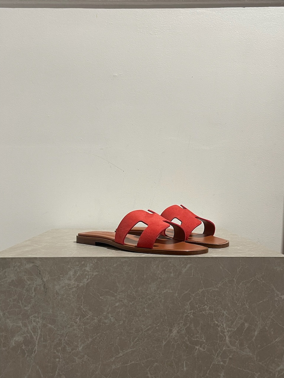 Sandales Hermès Oran rouge T.36,5