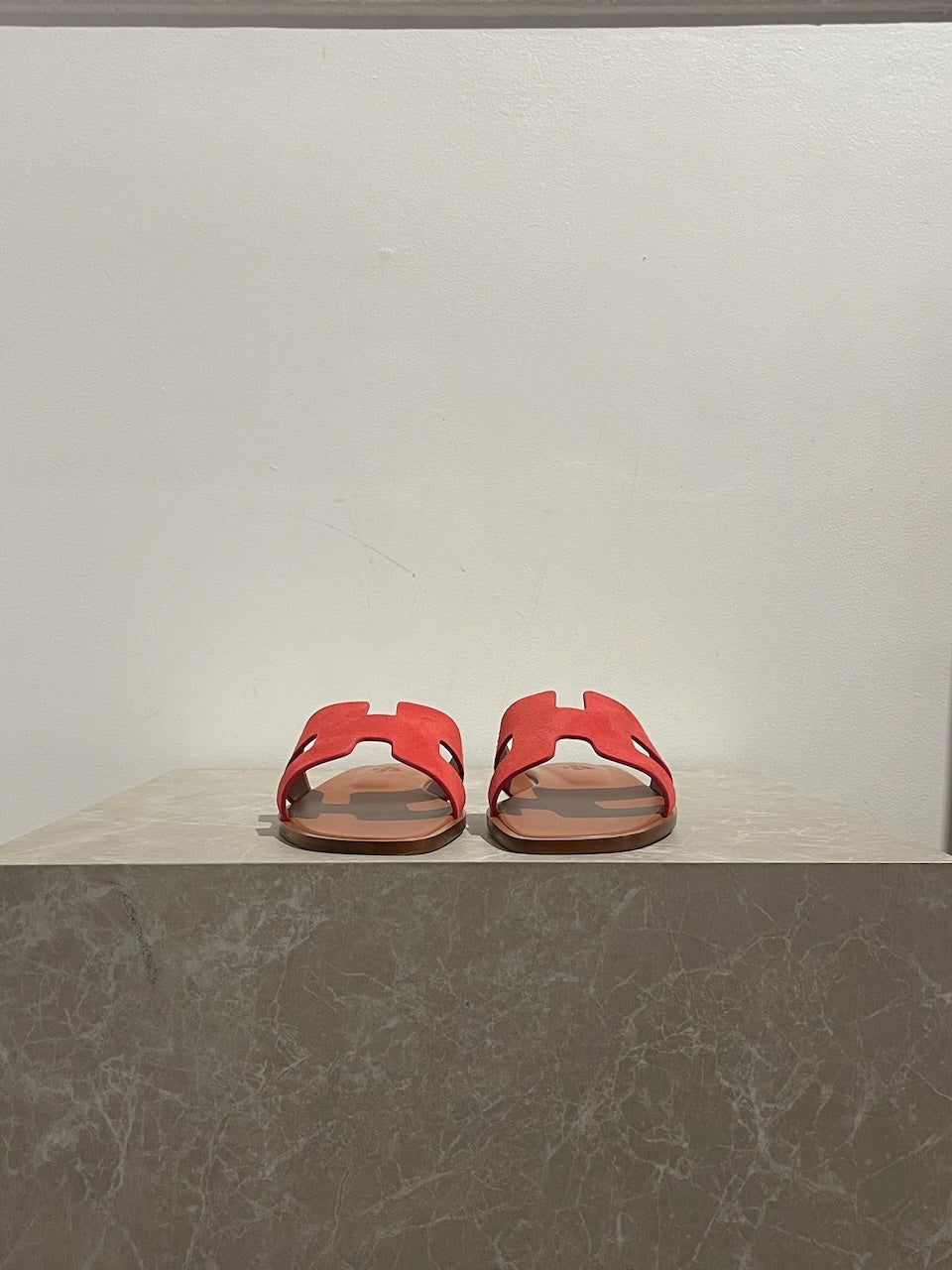 Sandales Hermès Oran rouge T.36,5