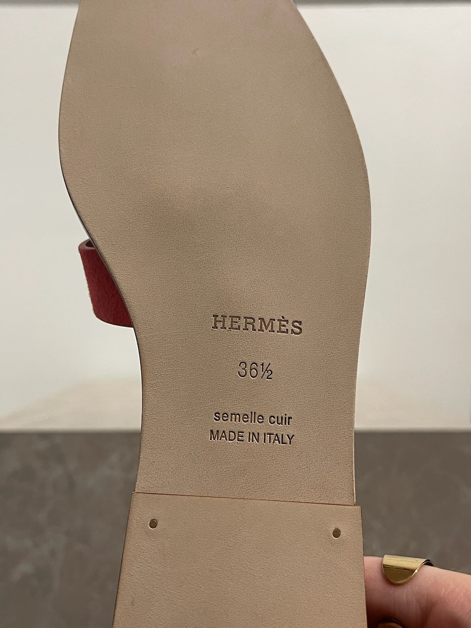 Sandales Hermès Oran rouge T.36,5