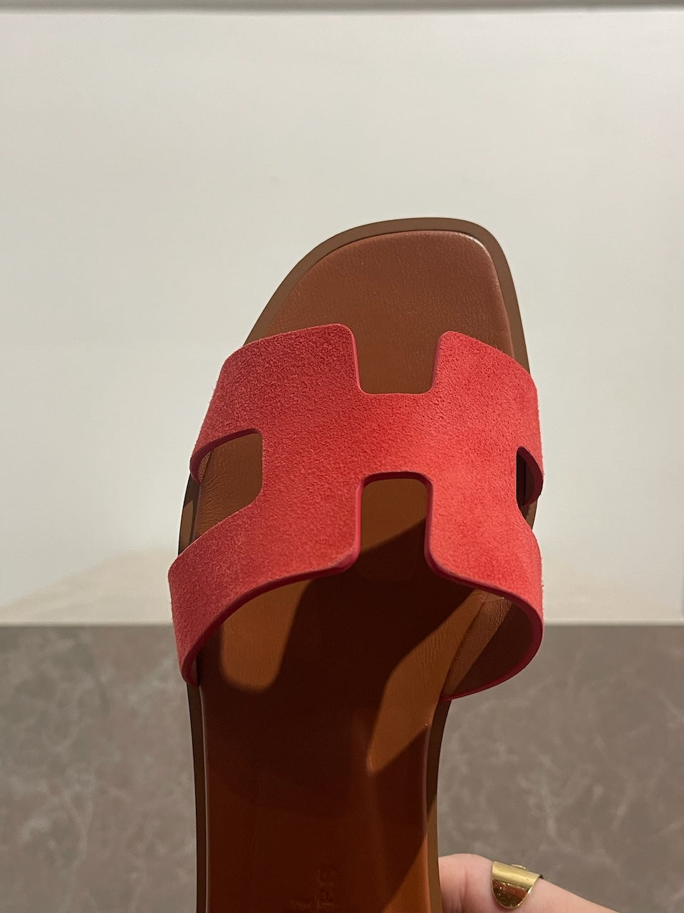 Sandales Hermès Oran rouge T.36,5