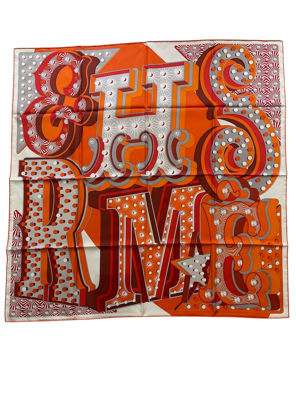 Foulard 90 Hermès orange Electrique