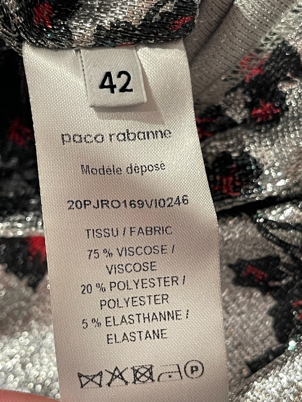 Robe Paco Rabanne argentée T.42