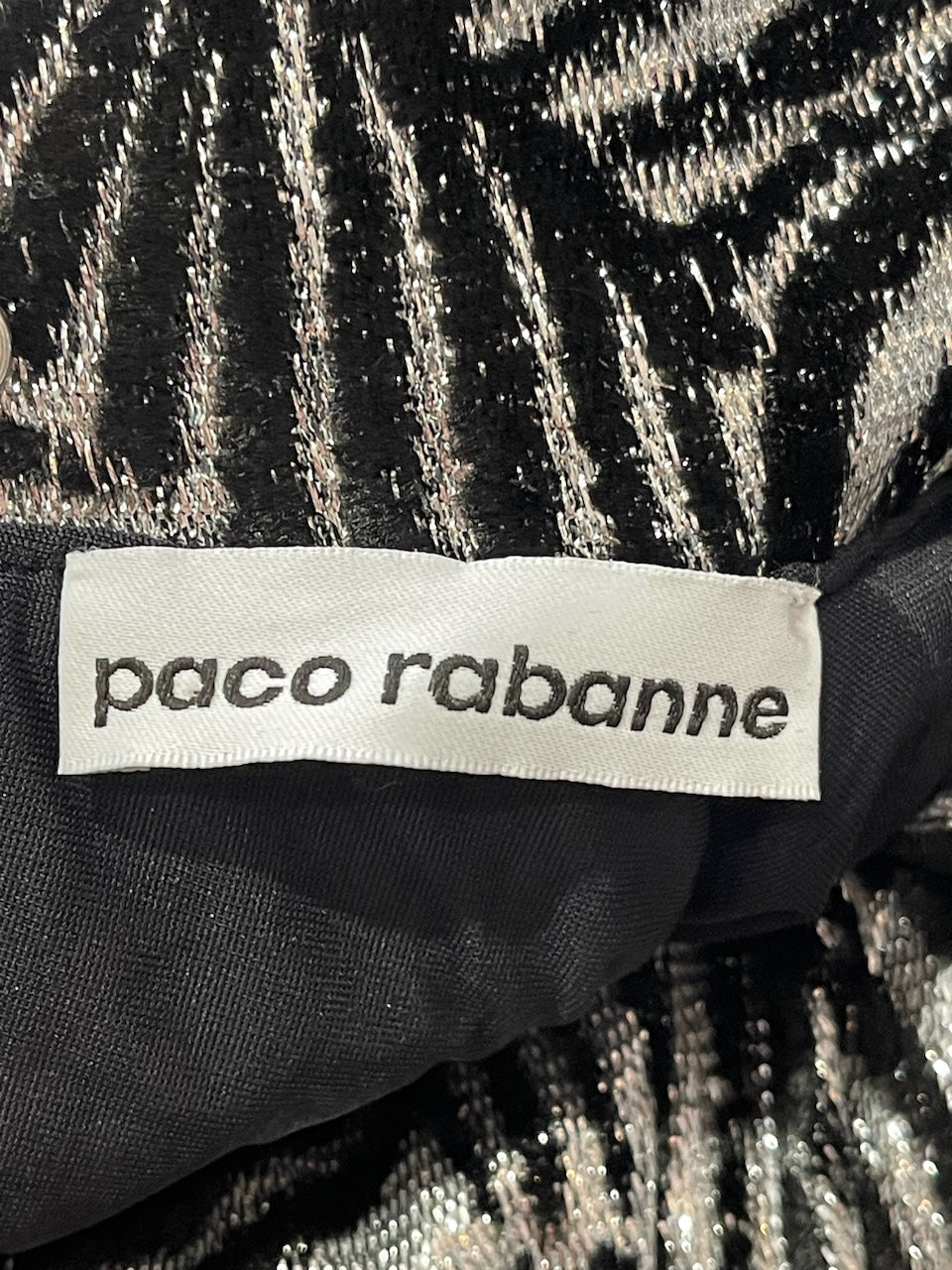 Robe Paco Rabanne zèbre T.46