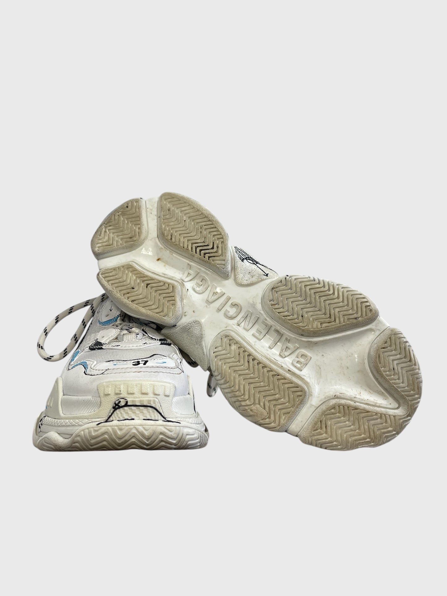 Baskets Balenciaga Triple S blanc T.37
