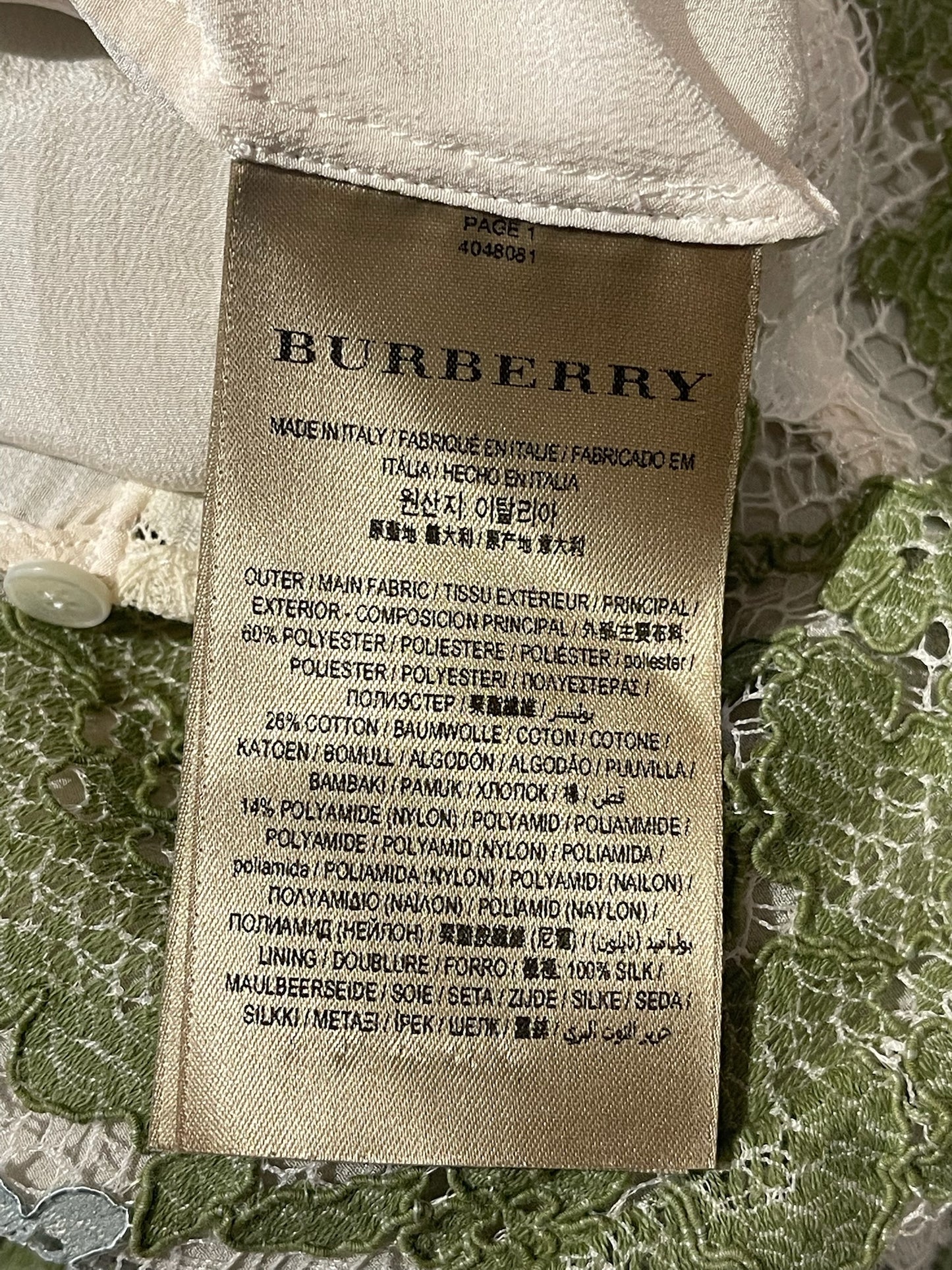 Robe Burberry dentelle T.36