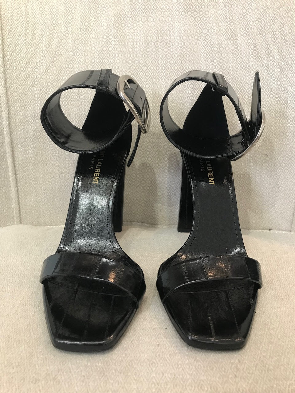 Sandales Saint Laurent noires T.38,5