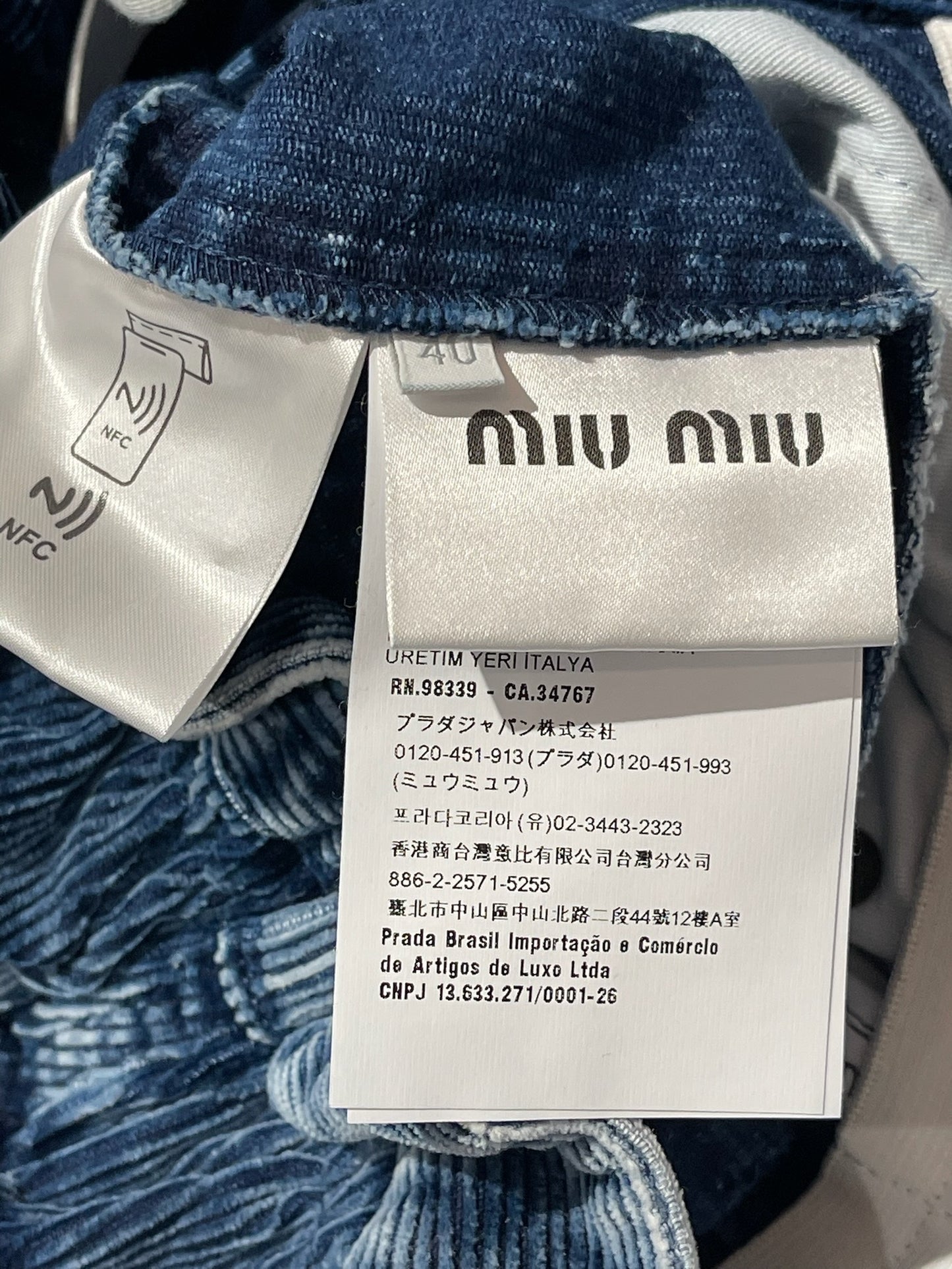 Short Miu Miu bleu T.36