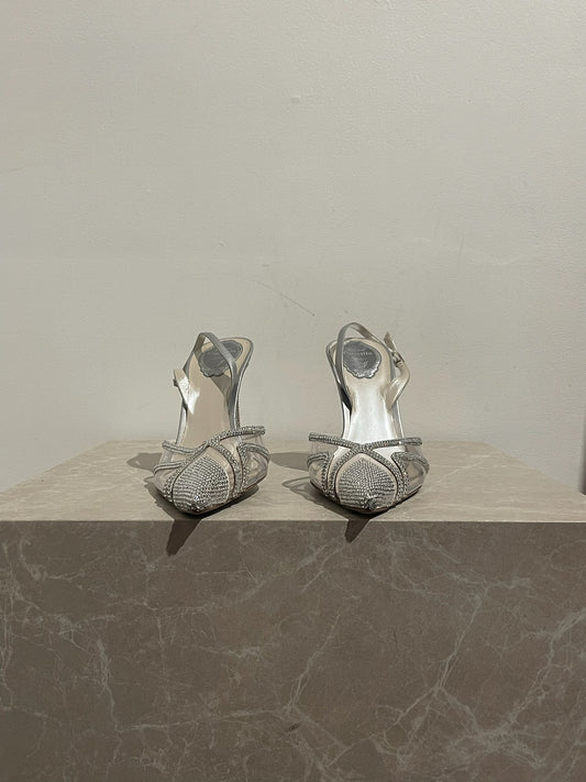 Escarpins René Caovilla argents T.39
