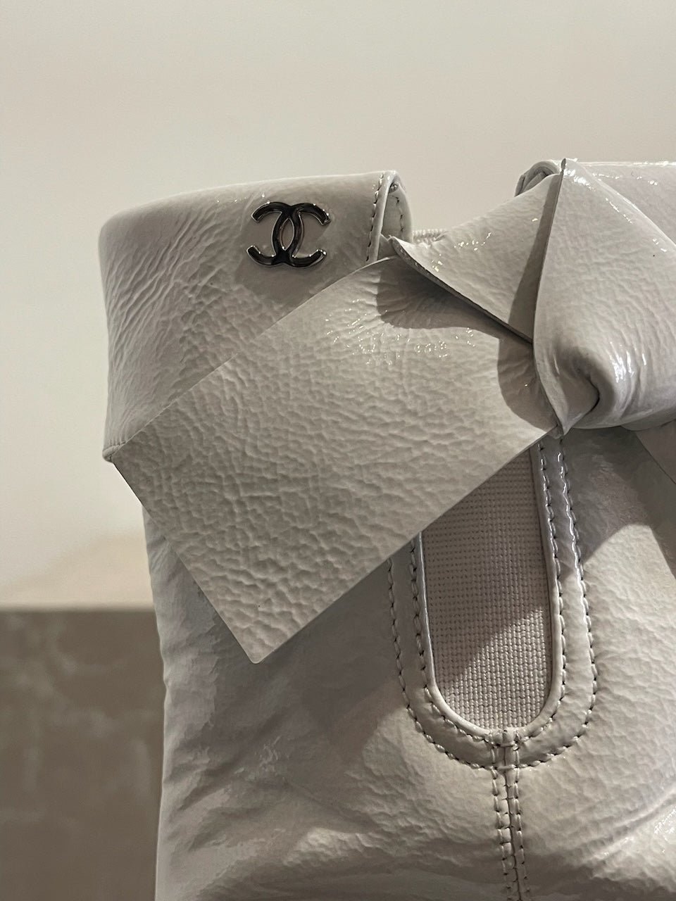 Bottines Chanel blanches T.39