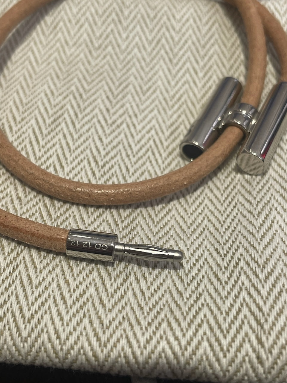 Bracelet Hermès Tournis beige T.5