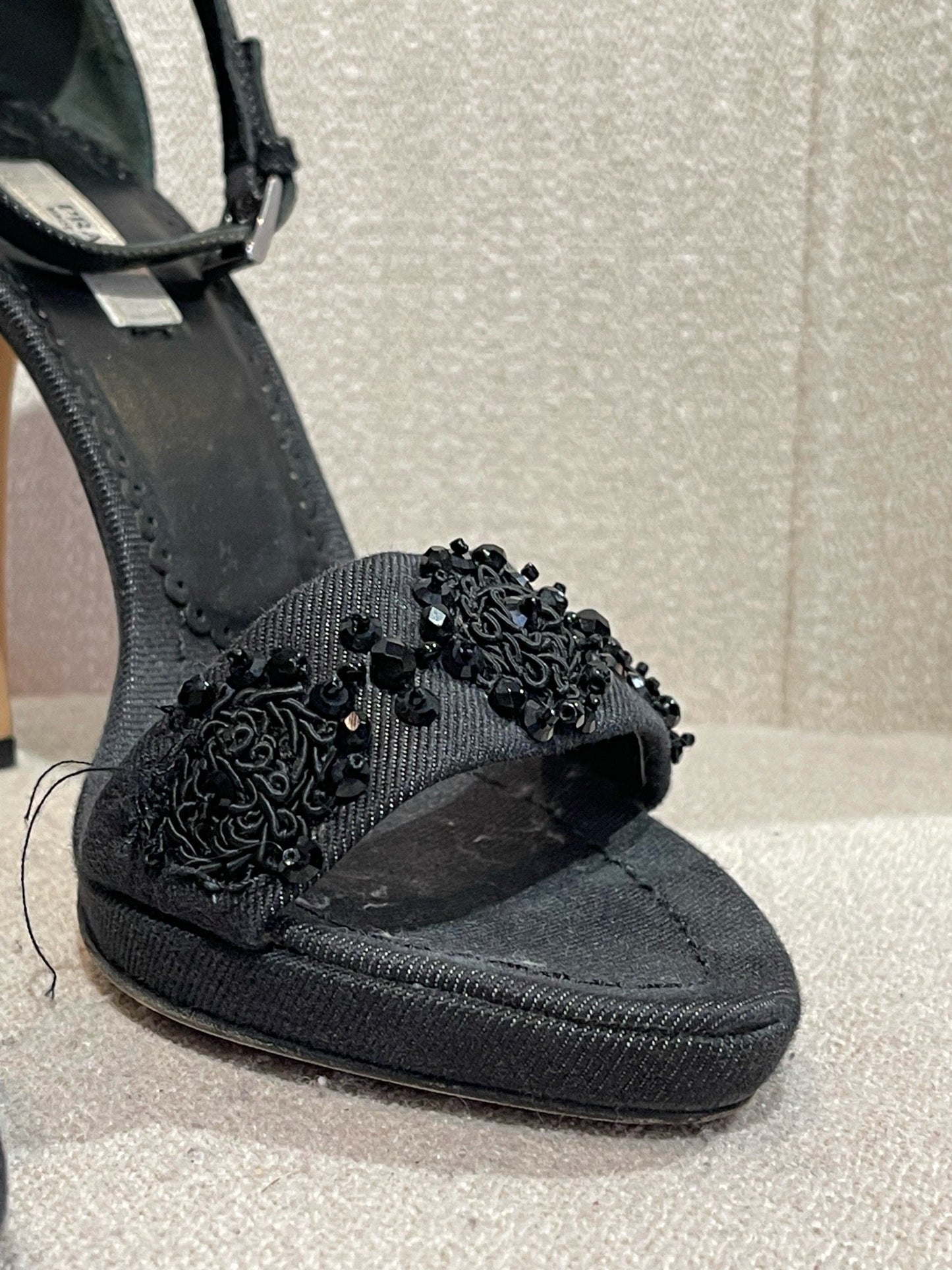 Sandales Prada jeans noir T.35