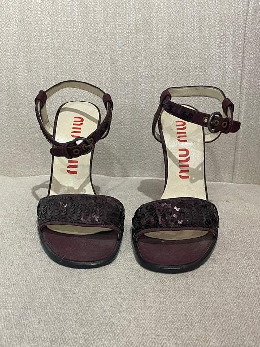 Sandales Miu Miu Prunes T.35 Neuves
