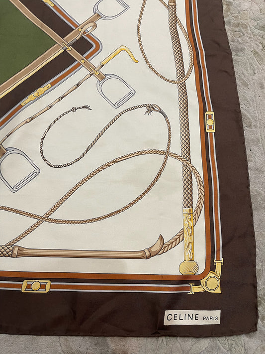 Foulard Celine vintage écru