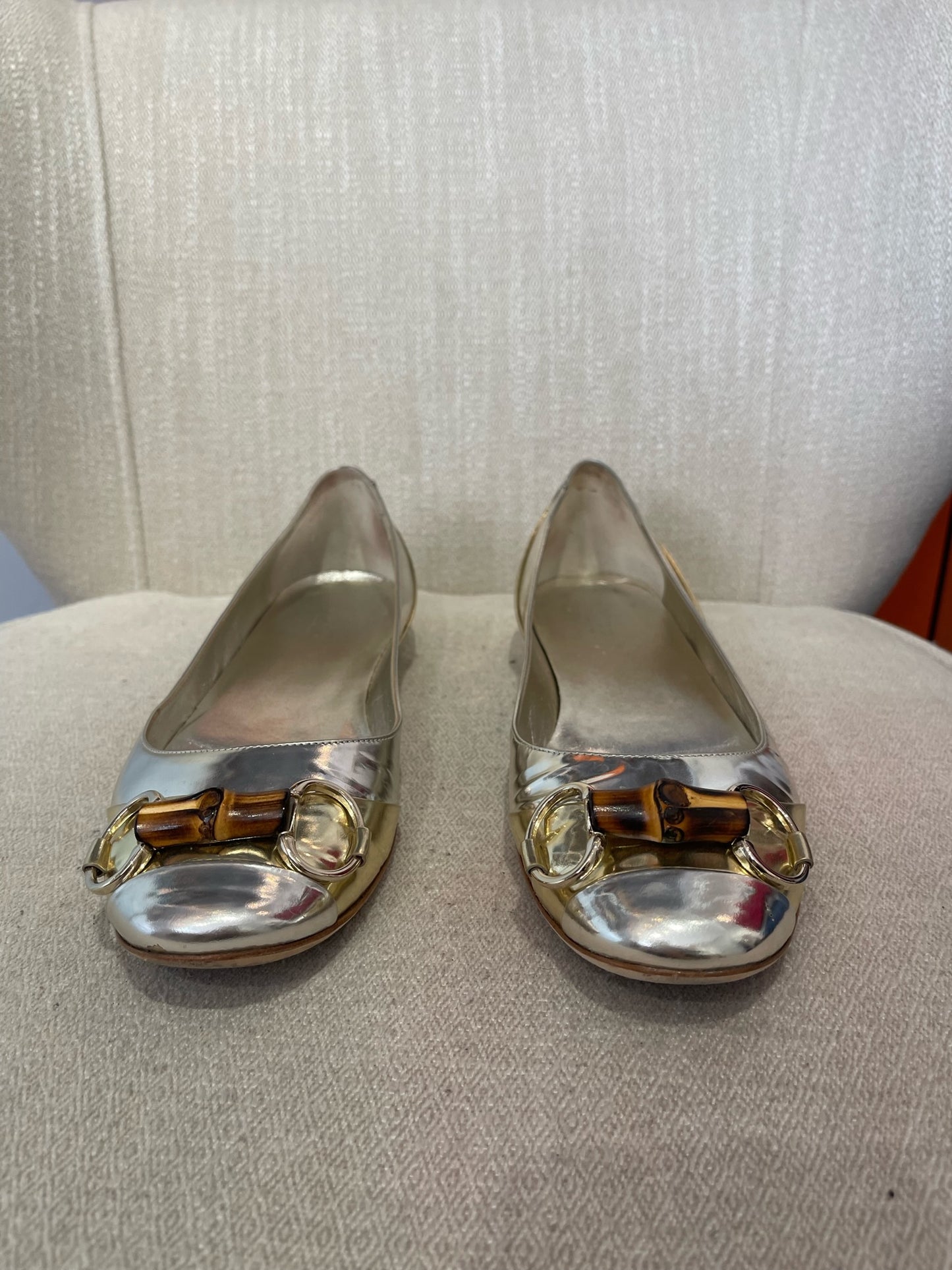 Ballerines Gucci argentées T.39,5